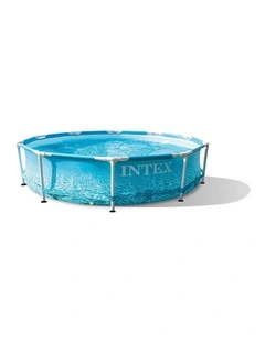 Intex Beachside Metal Frame Pool Set Blue 305x76cm Kids 6y  Outdoor Swimming