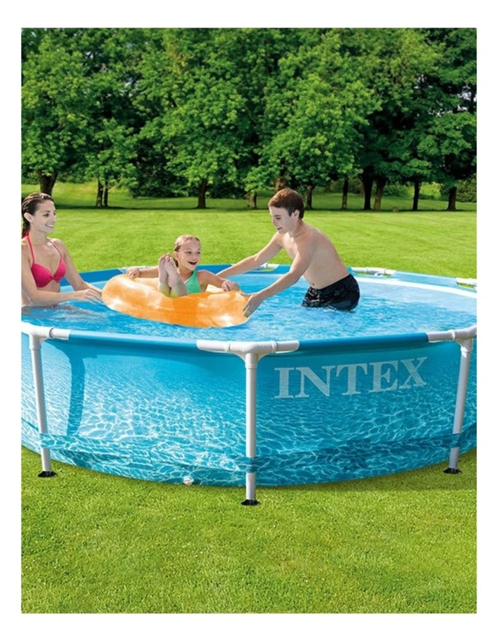 Intex Beachside Metal Frame Pool Set Blue 305x76cm Kids 6y Outdoor Swimming image 2