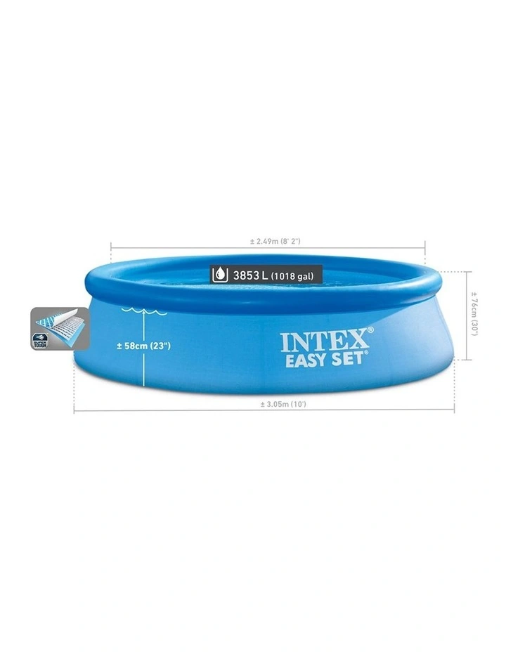 Intex Easy Set Above Ground Pool Blue With Filter Pump Hydro Aeration 3.05mx76cm image 2