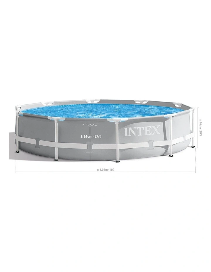 Intex Prism Frame Premium Above Ground Pool 3.05m Grey With Filter Pump image 2