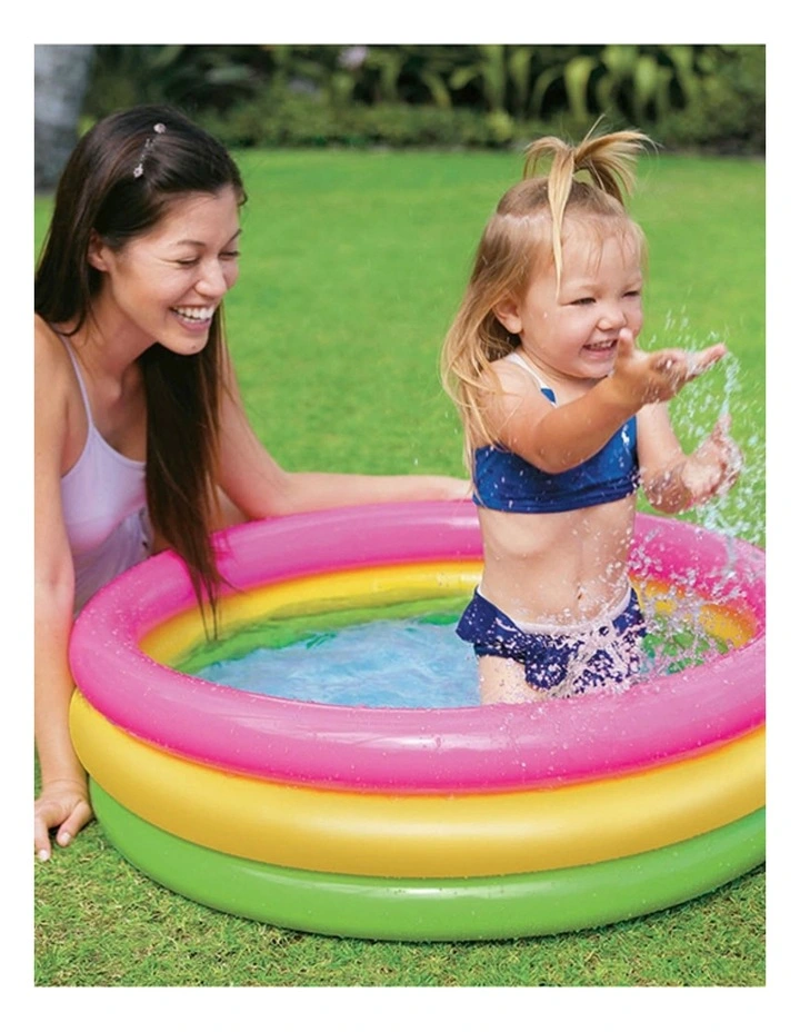 Intex Sunset Glow Inflatable Baby Swimming Pool 1-3y Soft Floor image 2