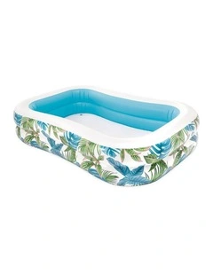 Intex Tropical Swim Center Inflatable Family Pool With Flora Pattern