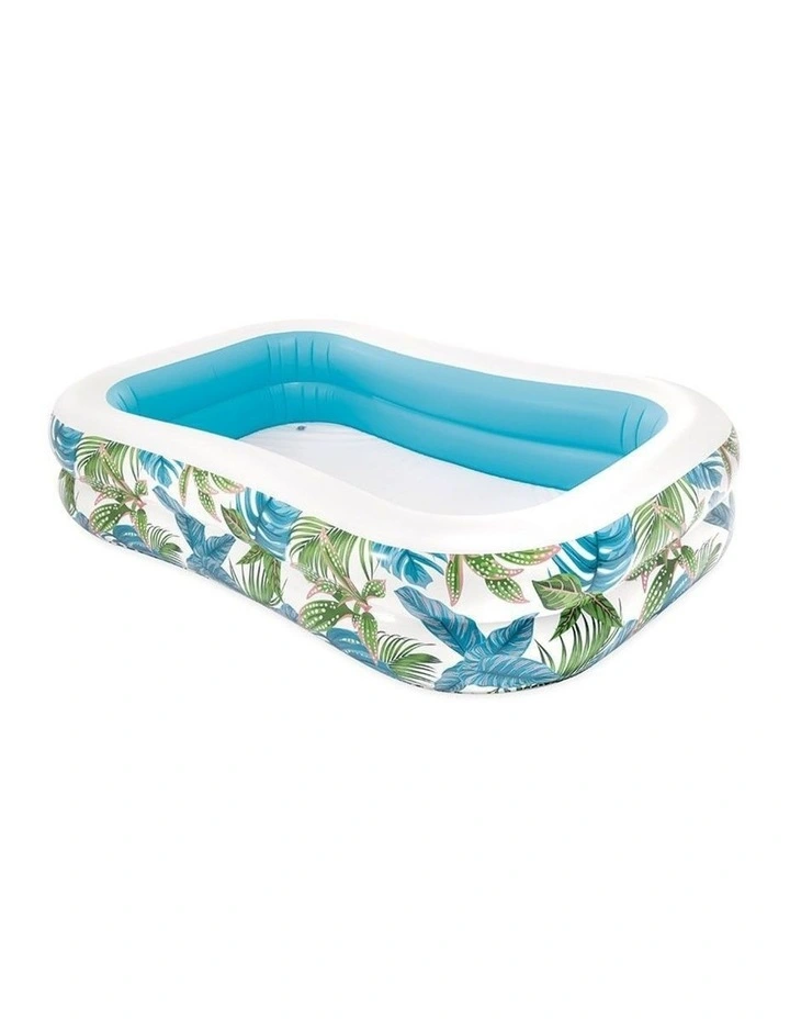 Intex Tropical Swim Center Inflatable Family Pool With Flora Pattern image 1