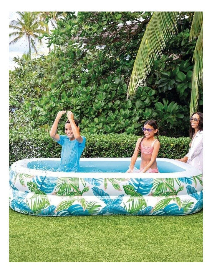Intex Tropical Swim Center Inflatable Family Pool With Flora Pattern image 5