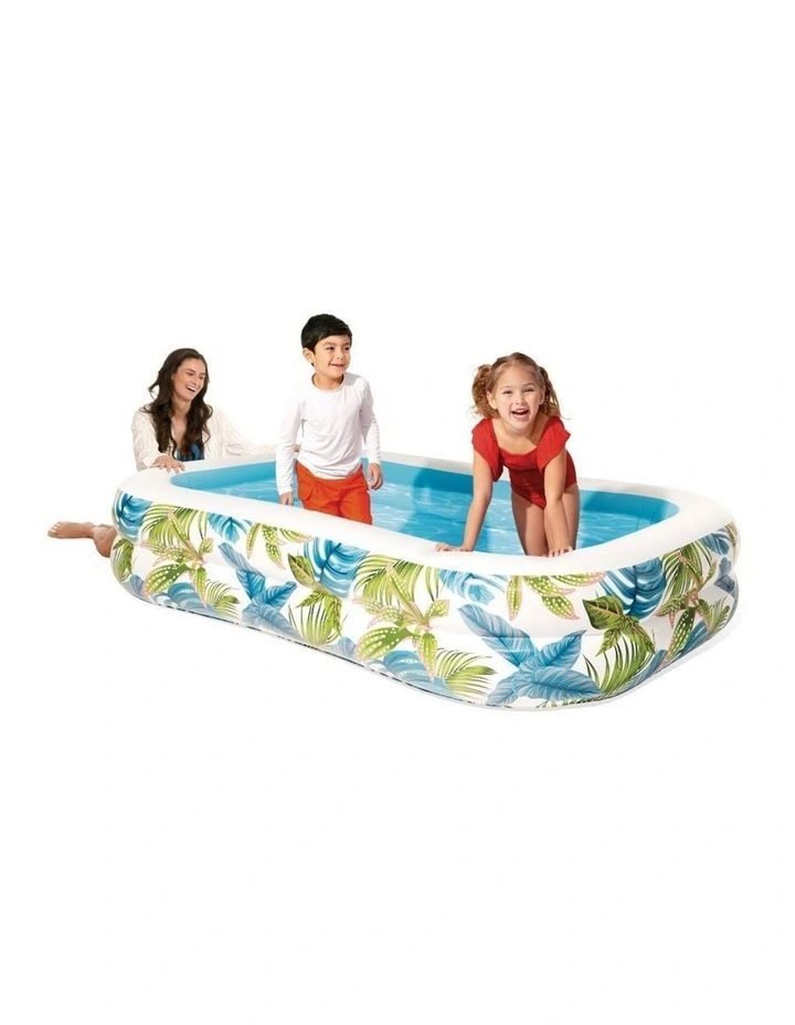 Intex Tropical Swim Center Inflatable Family Pool With Flora Pattern image 7