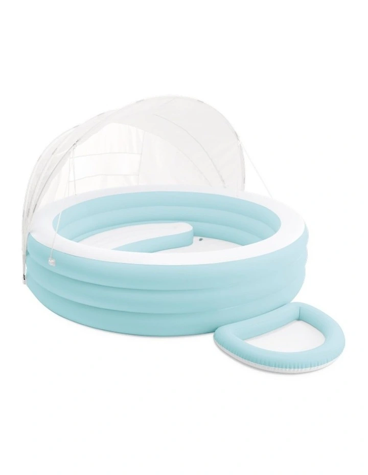 Intex Swim Center Canopy Lounge Inflatable Pool Cyan With UPF 50 Shade Kids 3y image 1