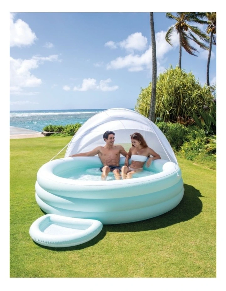 Intex Swim Center Canopy Lounge Inflatable Pool Cyan With UPF 50 Shade Kids 3y image 2