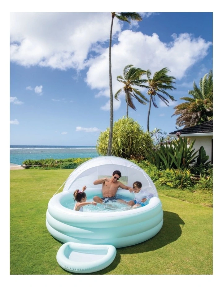 Intex Swim Center Canopy Lounge Inflatable Pool Cyan With UPF 50 Shade Kids 3y image 4
