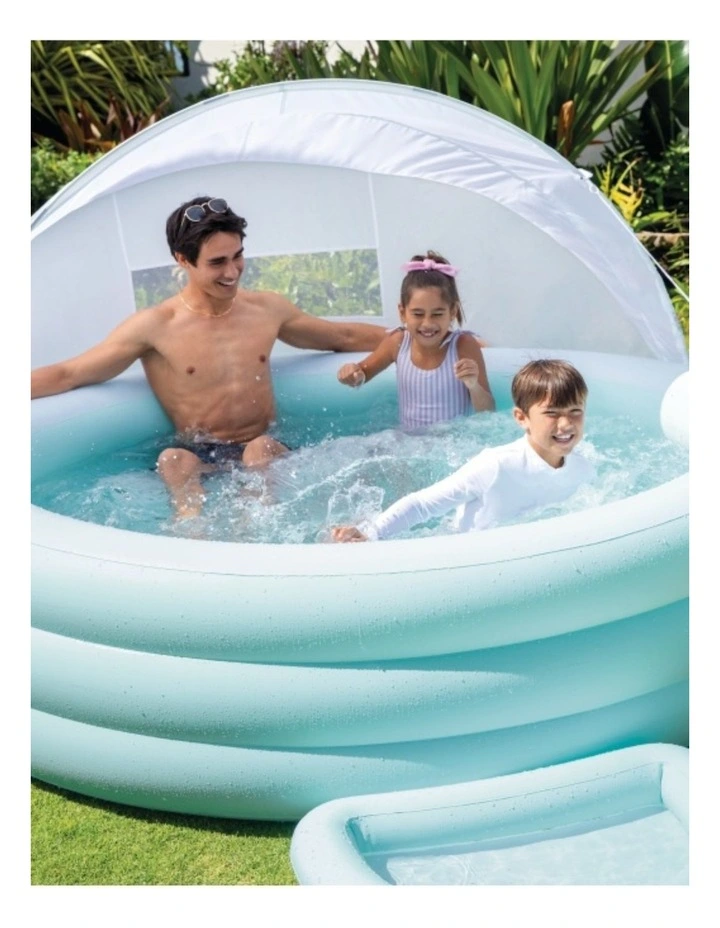 Intex Swim Center Canopy Lounge Inflatable Pool Cyan With UPF 50 Shade Kids 3y image 7