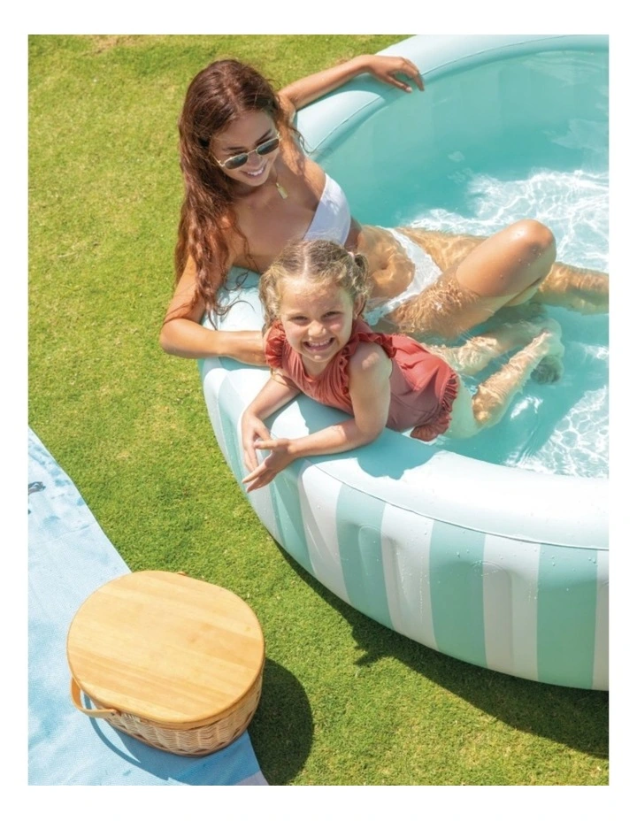 Intex Inflatable Pool Coastal Luxe Striped Design Cyan Kids 3y image 7