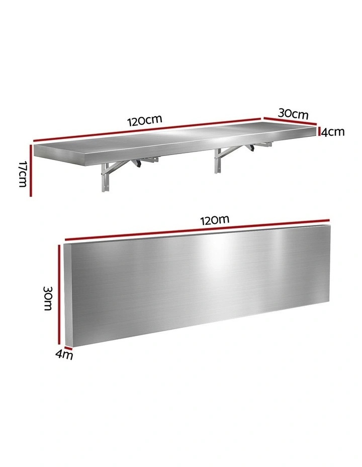 Cefito 1200mm Foldable Stainless Steel Wall Shelf Kitchen Storage Rack image 4