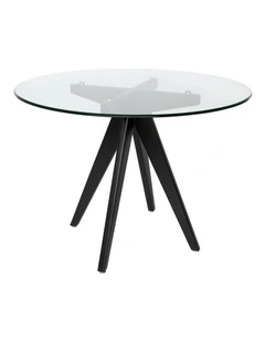 Replica Jean Prouve Inspired Round Glass Dining Table 100cm