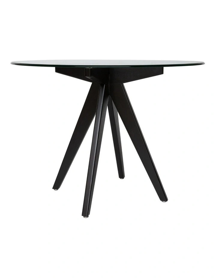 Replica Jean Prouve Inspired Round Glass Dining Table 100cm image 2