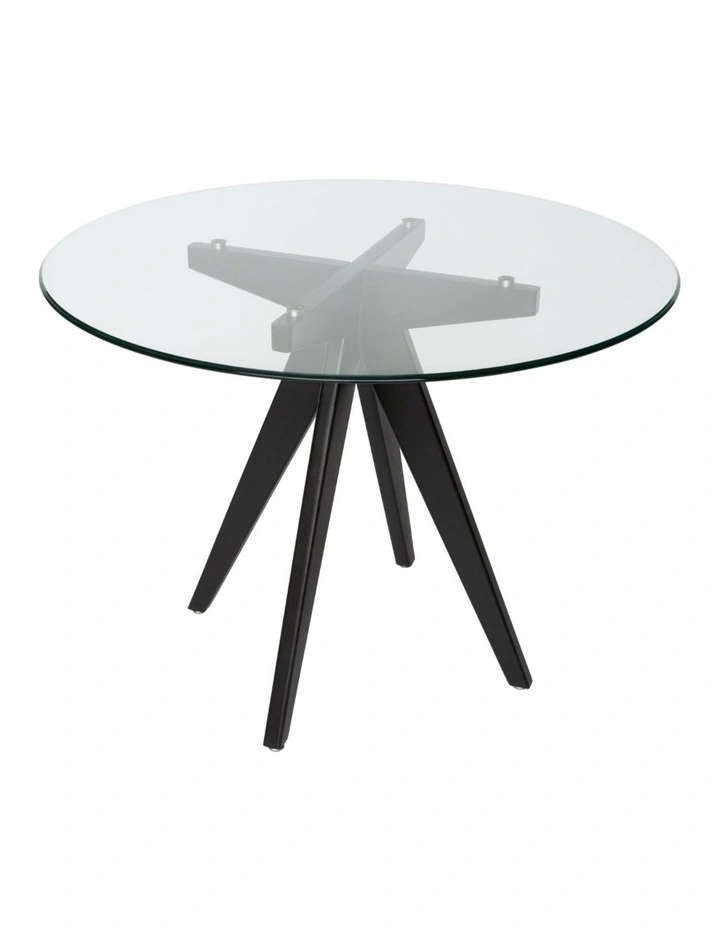 Replica Jean Prouve Inspired Round Glass Dining Table 100cm image 3