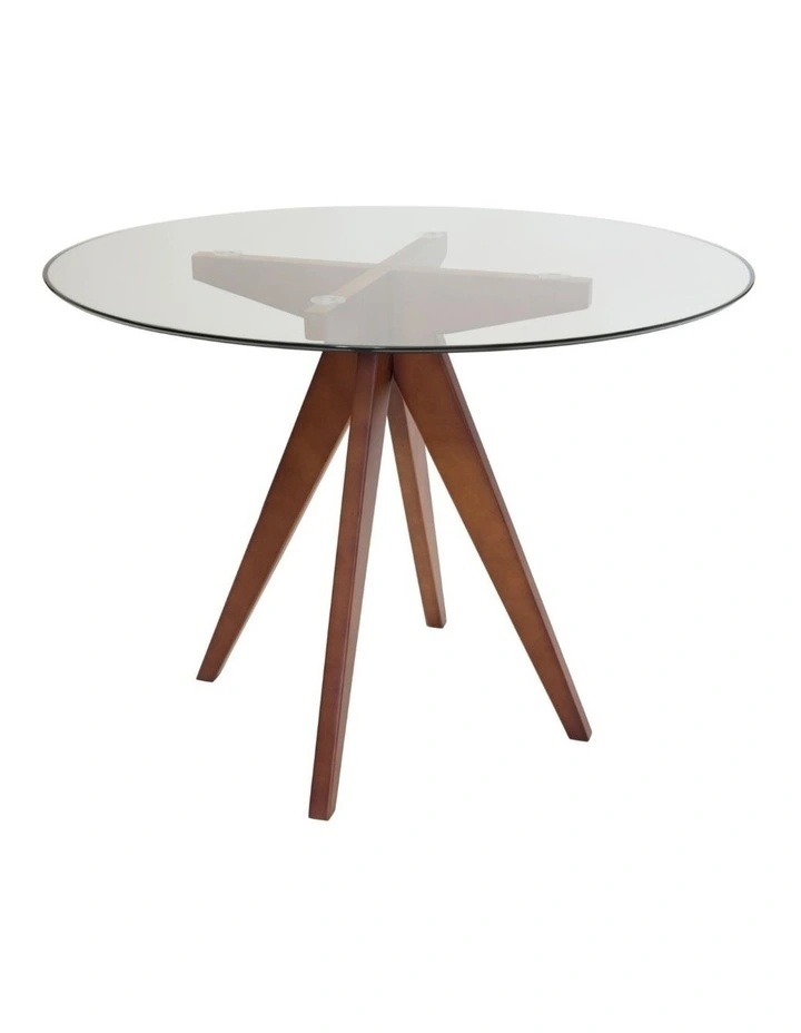 SK Designer Living | Replica Jean Prouve Inspired Round Glass Dining Table | 100cm image 1