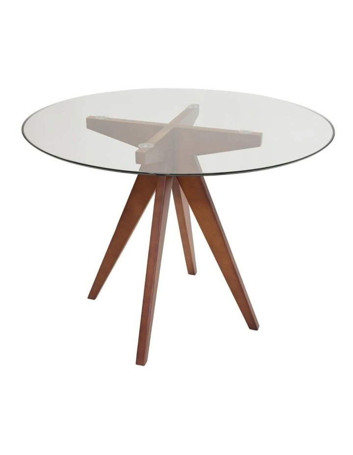 SK Designer Living | Replica Jean Prouve Inspired Round Glass Dining Table | 100cm image 2