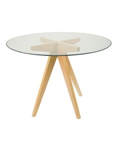 Replica Jean Prouve Inspired Round Glass Dining Table 100cm