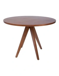 Replica Jean Prouve Inspired Round Wood Dining Table 100cm in Brown