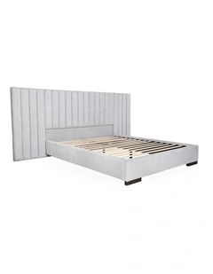 Renee Queen Size Full Bed With Wing in Paloma Grey