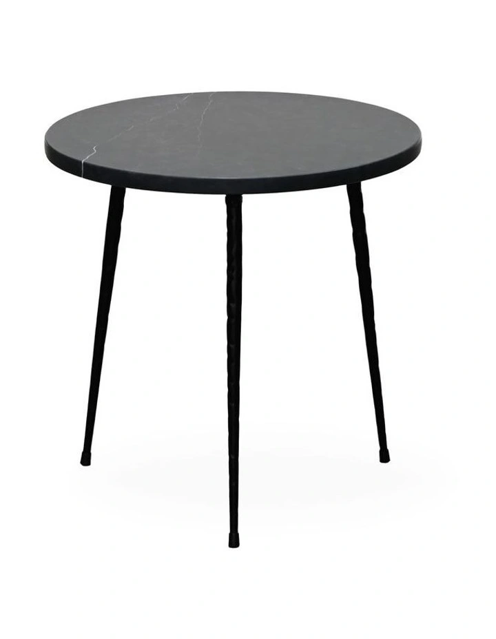 Alba - Side Table Small - Black Marble Black Base image 1