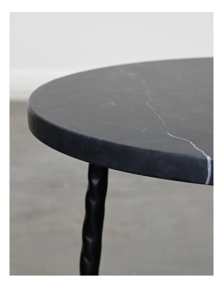 Alba - Side Table Small - Black Marble Black Base image 3