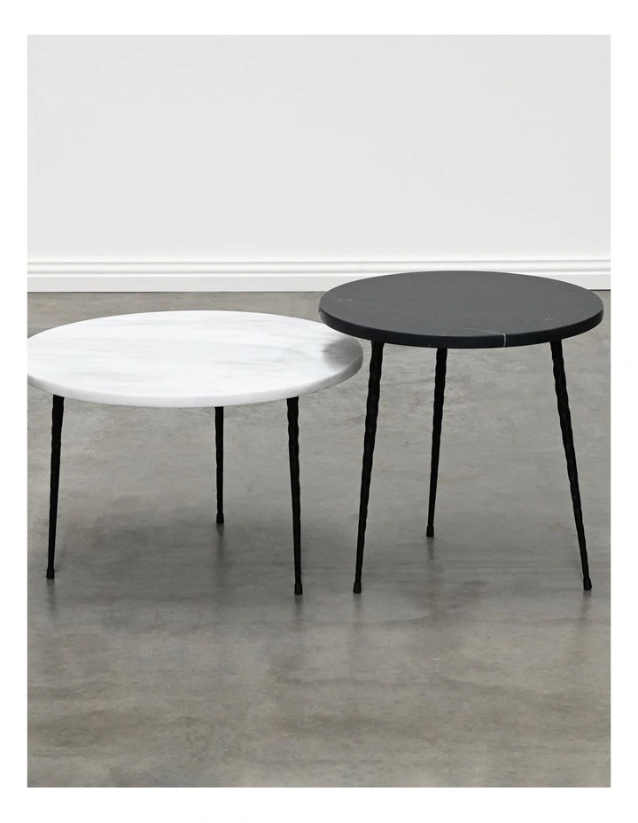 Alba - Side Table Small - Black Marble Black Base image 6