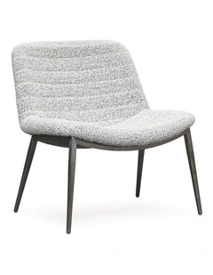 Ancona Accent Chair - Black & White Boucl - Brush Black Steel