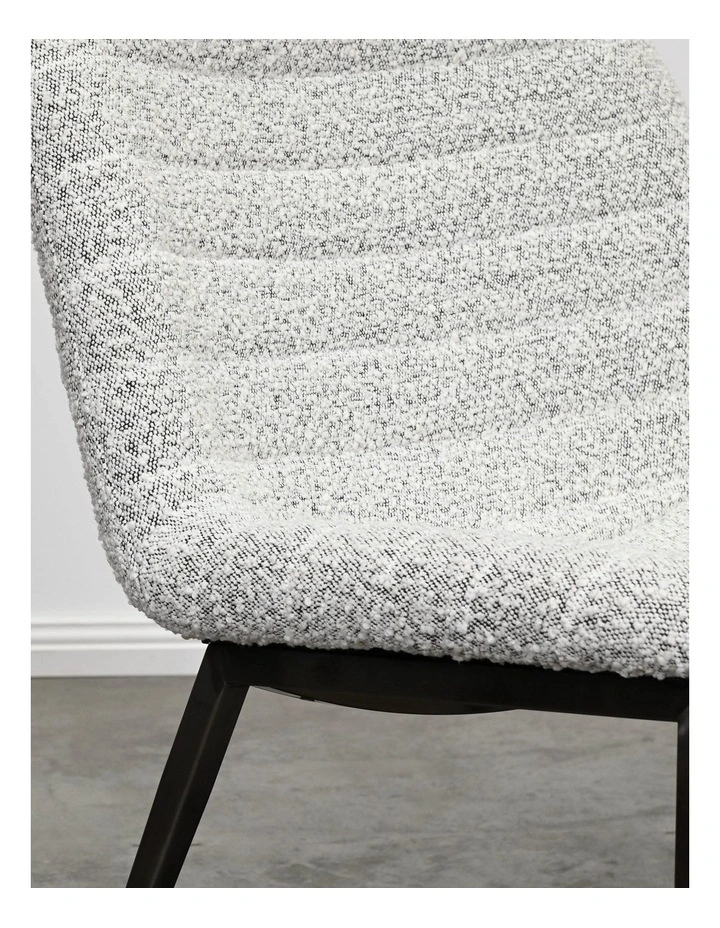 Ancona Accent Chair - Black & White Boucl - Brush Black Steel image 3