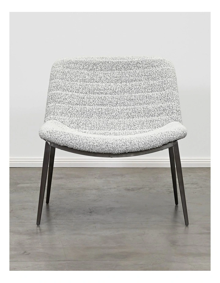 Ancona Accent Chair - Black & White Boucl - Brush Black Steel image 4
