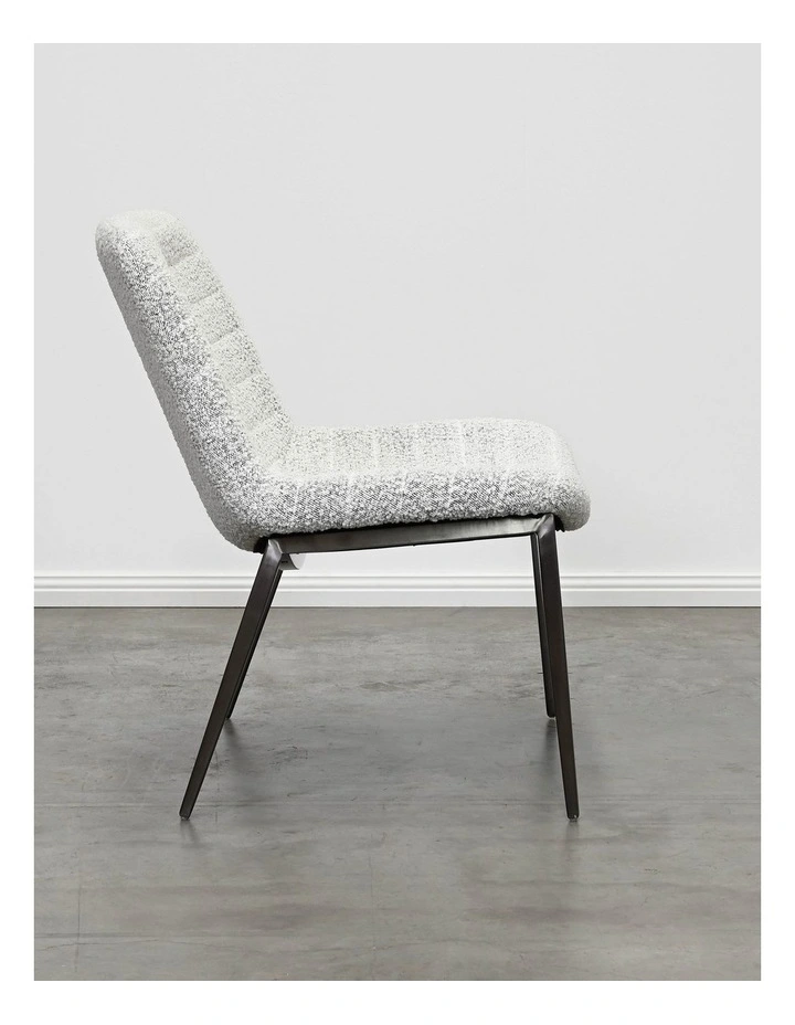 Ancona Accent Chair - Black & White Boucl - Brush Black Steel image 5