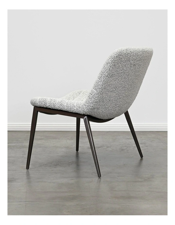 Ancona Accent Chair - Black & White Boucl - Brush Black Steel image 6