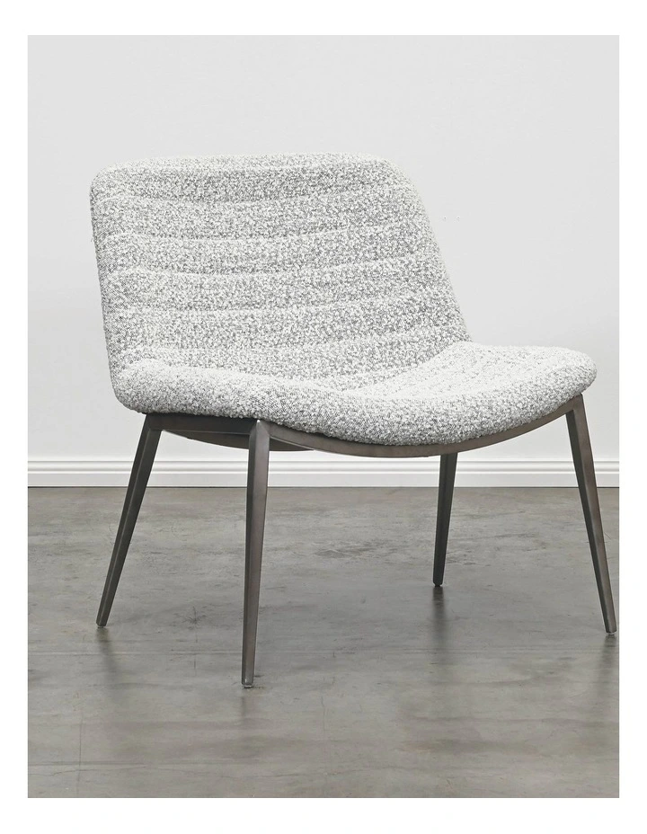 Ancona Accent Chair - Black & White Boucl - Brush Black Steel image 7