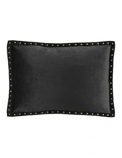 Essential Studded Velvet Cushion 40 x 60 in Charcoal