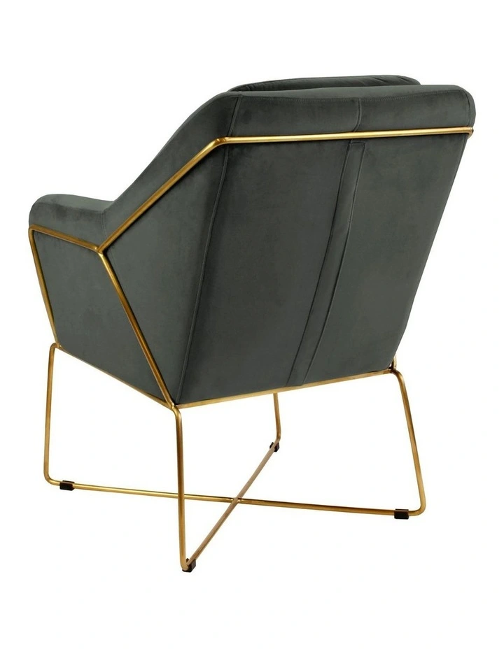 Aurelia Armchair, Charcoal Velvet, Brushed Gold Legs image 3