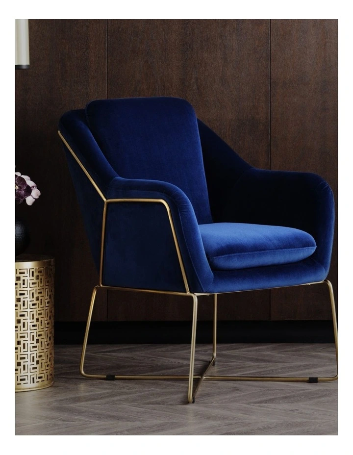 Aurelia Armchair, Charcoal Velvet, Brushed Gold Legs image 5