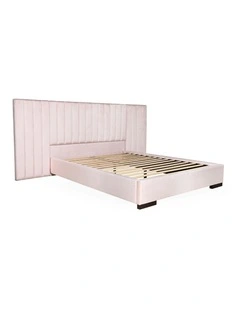 Renee King Full Bed With Wing in Petal Pink