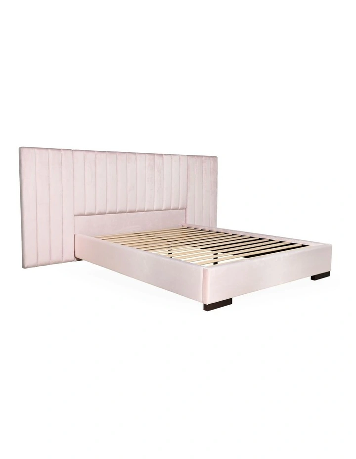 Renee King Full Bed With Wing in Petal Pink image 1