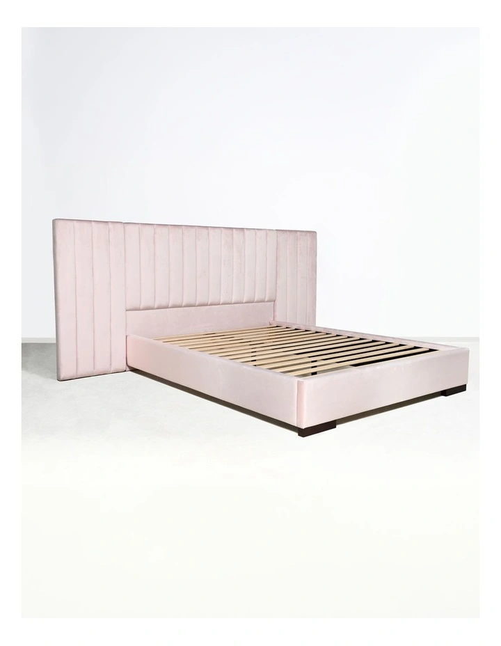 Renee King Full Bed With Wing in Petal Pink image 6