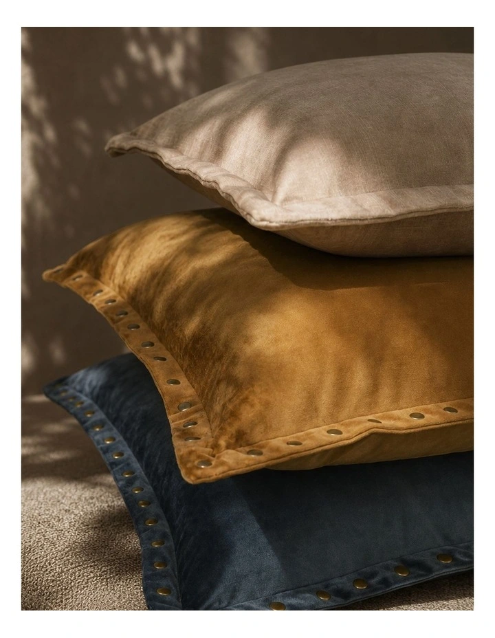 Essential Studded Velvet Cushion 50 x 50 in Honeycomb image 2
