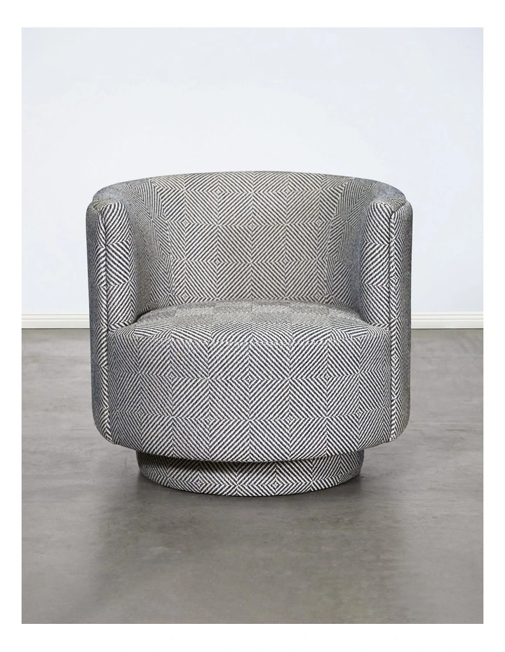 Darcy & Duke Havana Swivel Chair - Natural Geo grey image 3