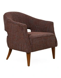 Darcy & Duke Aiden Armchair - Mocha Caramel Upholstery - Wood Legs