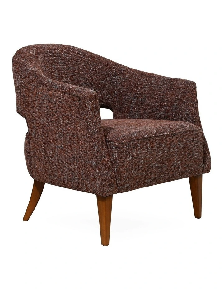 Darcy & Duke Aiden Armchair - Mocha Caramel Upholstery - Wood Legs image 1