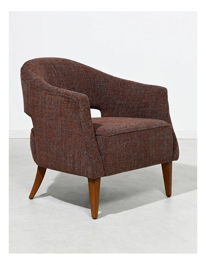 Darcy & Duke Aiden Armchair - Mocha Caramel Upholstery - Wood Legs image 3