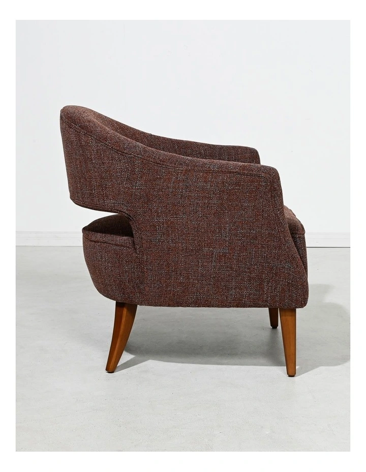 Darcy & Duke Aiden Armchair - Mocha Caramel Upholstery - Wood Legs image 5