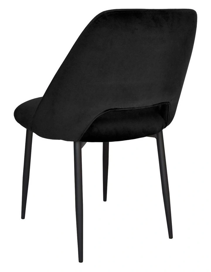 Milan Dining Chair - Black Velvet - Black Legs image 4