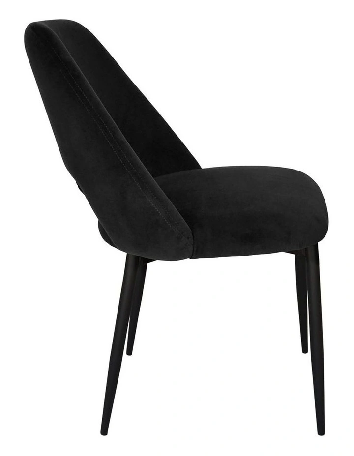 Milan Dining Chair - Black Velvet - Black Legs image 5