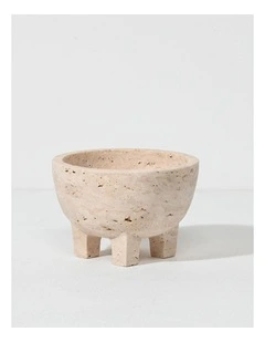 Namib Footed Bowl - Travertine