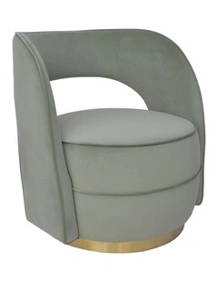 Darcy & Duke Visser Accent Chair - Sage Velvet, Brushed Gold Frame