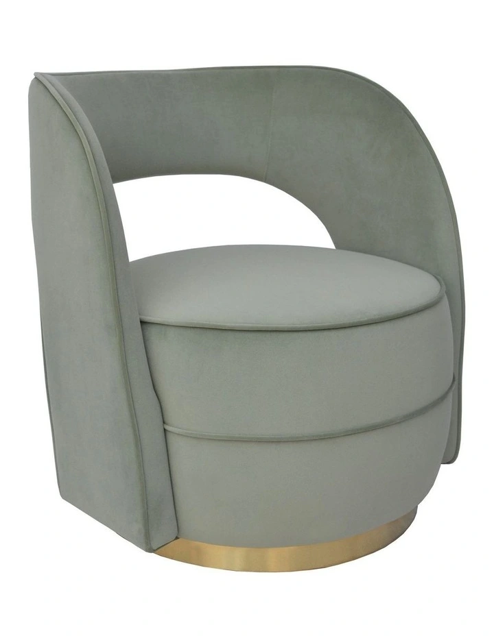 Darcy & Duke Visser Accent Chair - Sage Velvet, Brushed Gold Frame image 1