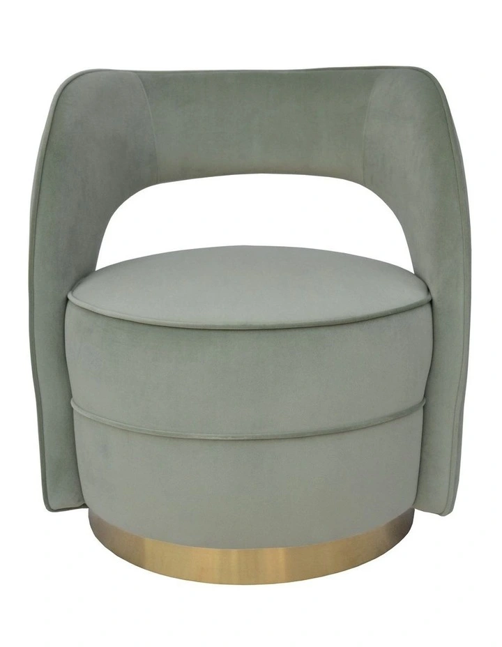 Darcy & Duke Visser Accent Chair - Sage Velvet, Brushed Gold Frame image 2